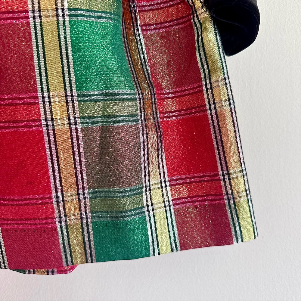 🎄BONNIE JEAN Toddler Christmas Velvet Plaid Embroidered Holiday Dress - Picture 4 of 6